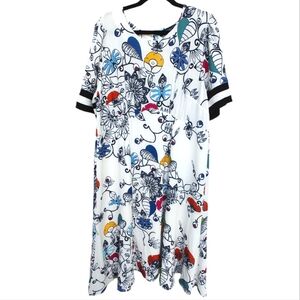 ELOQUII White Floral 3/4 Sleeve Dress Plus Size 18